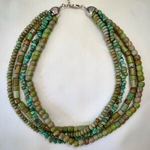 Jay King DTR Anhui Jade Turquoise RARE Vintage Multi-strand Necklace